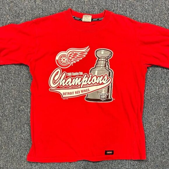 Detroit Red Wings 2008 Stanley Cup Champions NHL Hockey T Shirt Sz S - Picture 1 of 7